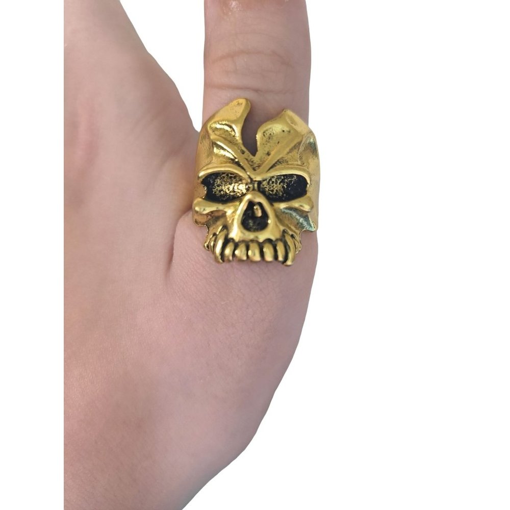 Gold Skull Ring, Unisex, New, Goth, Emo, Halloween Jewelry